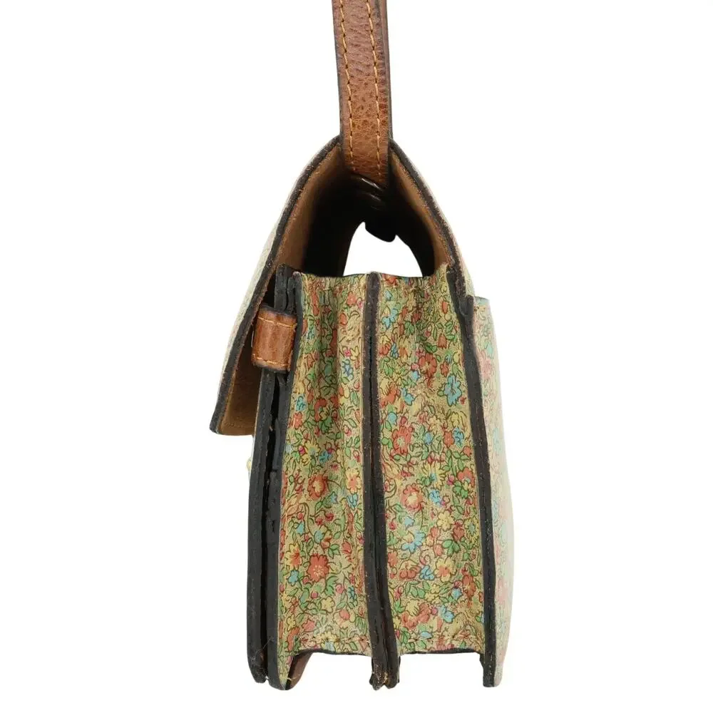 Patricia Nash Handbag Womens Beige Brown Floral Leather Crossbody Bag Small